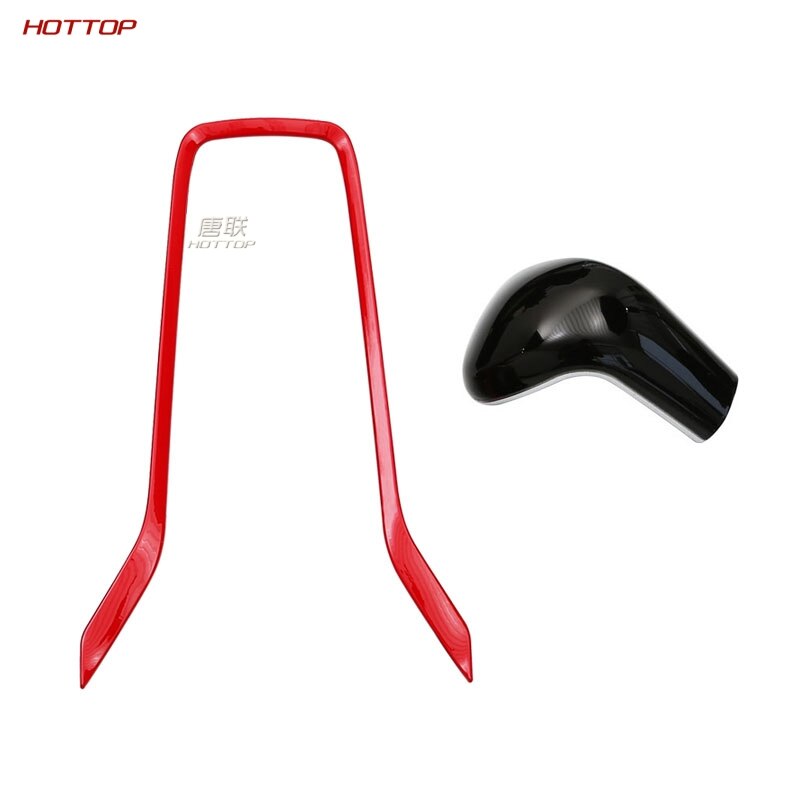 Para Toyota Corolla , caja de cambios, tapa de palanca de cambios y ABS, pomo de palanca de cambios de dos colores pegado con lentejuelas: C Black Red 2pcs