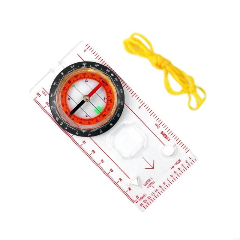 920L Orientation Compasses, Hiking Navigation Map Scale Ruler Compasses, Multifunctional Magnifier Compasses for Map Reading