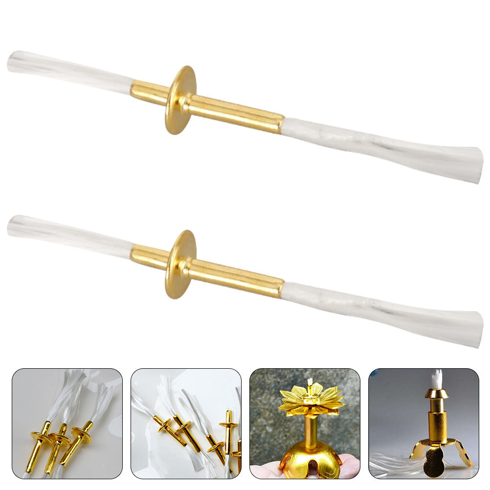 2 Stuks Lont Buis Olielamp Brander Diy Voeding Metalen Kerosine Glas Vervanging Katoenen Draad