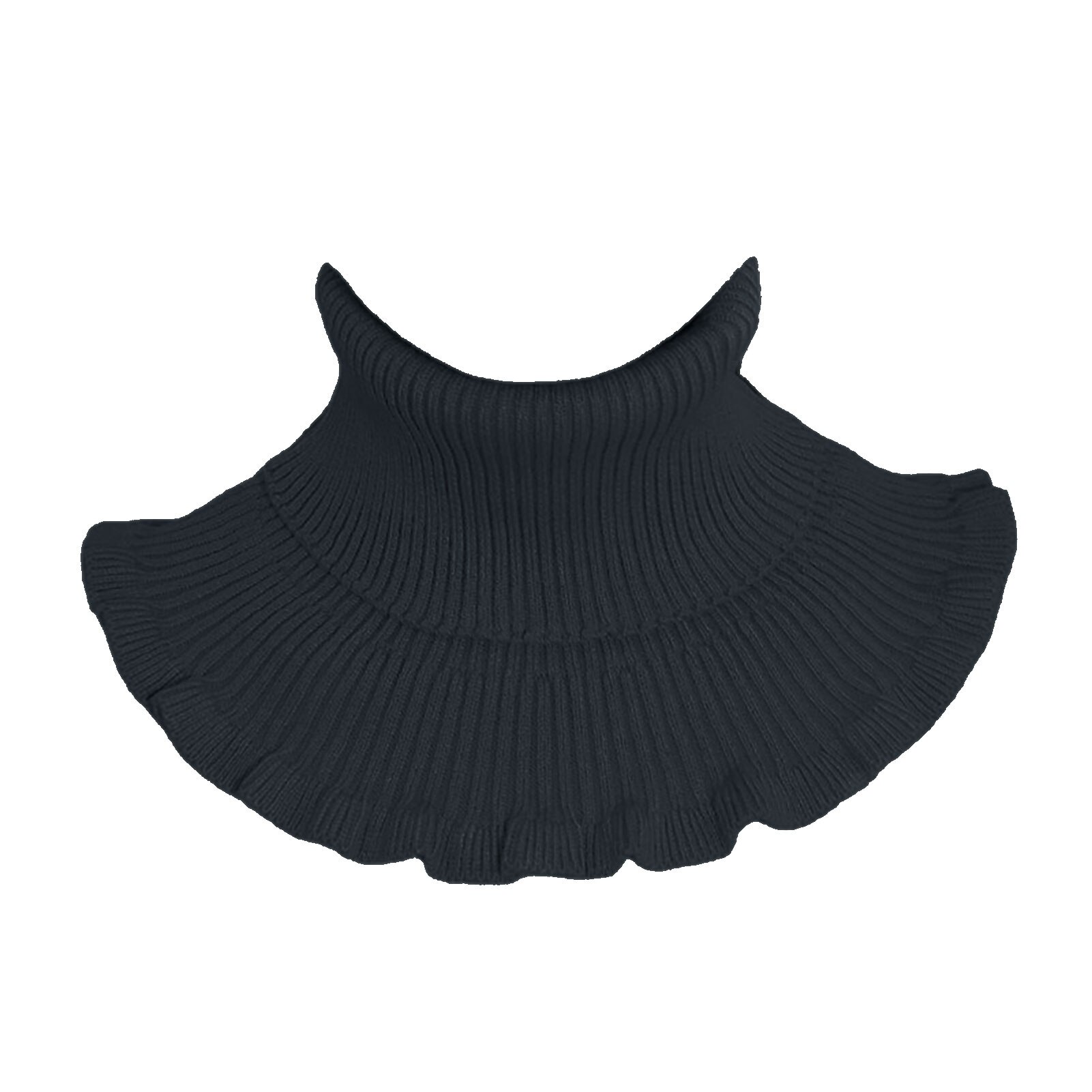 Collier à col roulé pour femme, couleur unie, écharpe tricotée respirante, guêtre de cou: Black