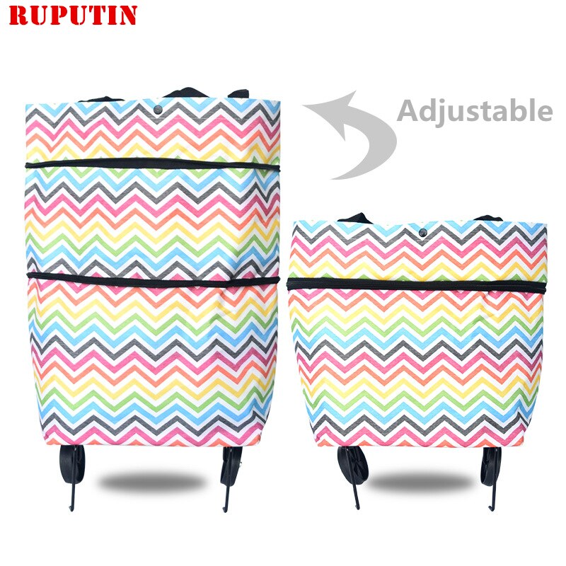 RUPUTIN Opvouwbare Boodschappentas Trolley Tassen Op Wielen Zakken Op Wielen Groenten Winkelen Organisatoren Draagbare Tassen