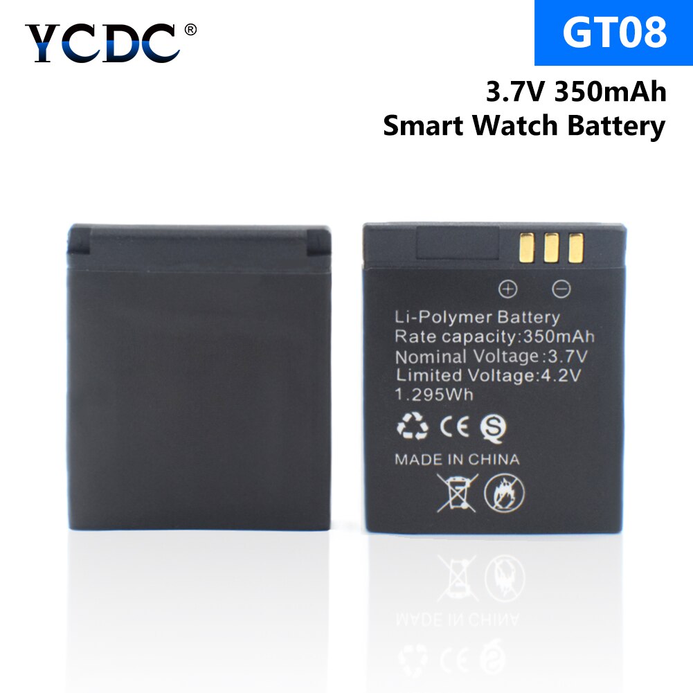 1 Piece 350mah Rechargeable Li-po Li Ion Lithium Smartwatch Battery Stable Power Supply Battery Replacement For GT08 Smart Watch