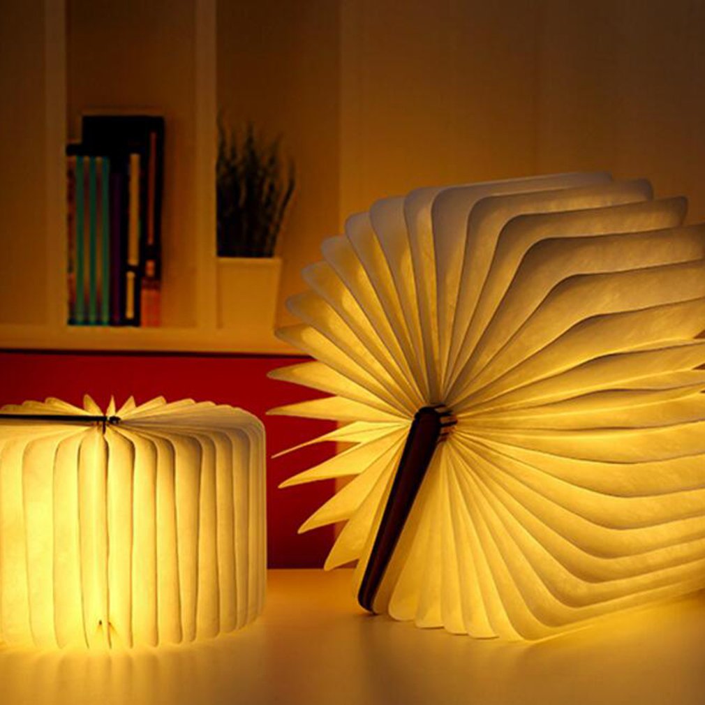 Wooden Dupont Paper Led Page Turn Book Light Night Light Book Light Yellow Light / White Light