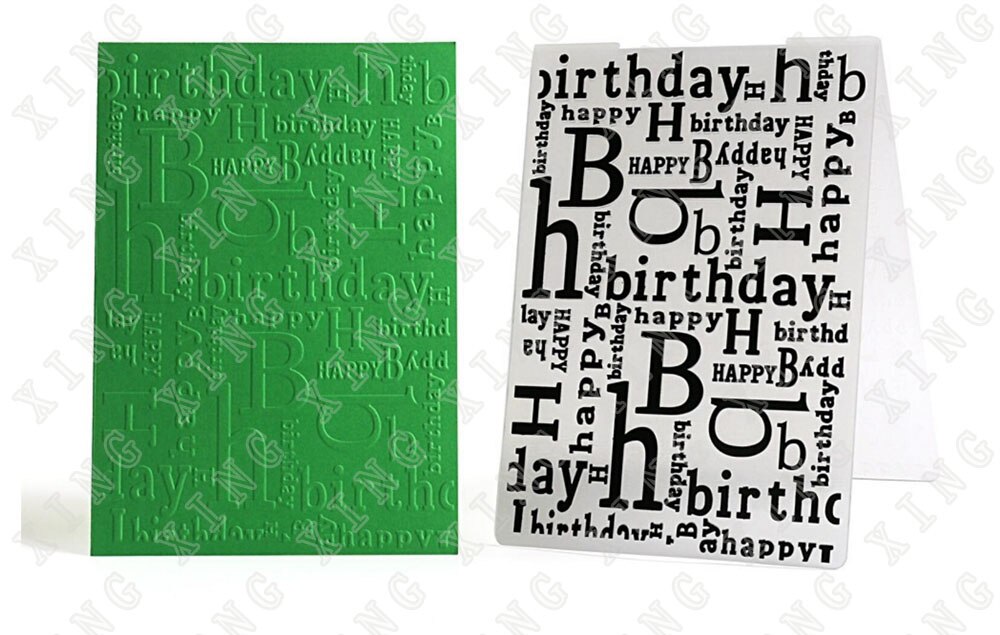 Happy Birthday 3d Embossing Folders Template Rectangle Paper Card Making Album Embossing Scrapbooking 148 X 105: Default Title