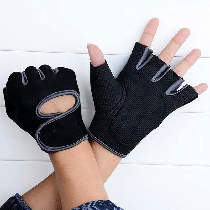 Guantes antideslizantes de medio dedo para Fitness, Unisex, levantamiento de pesas, entrenamiento, deportes al aire libre