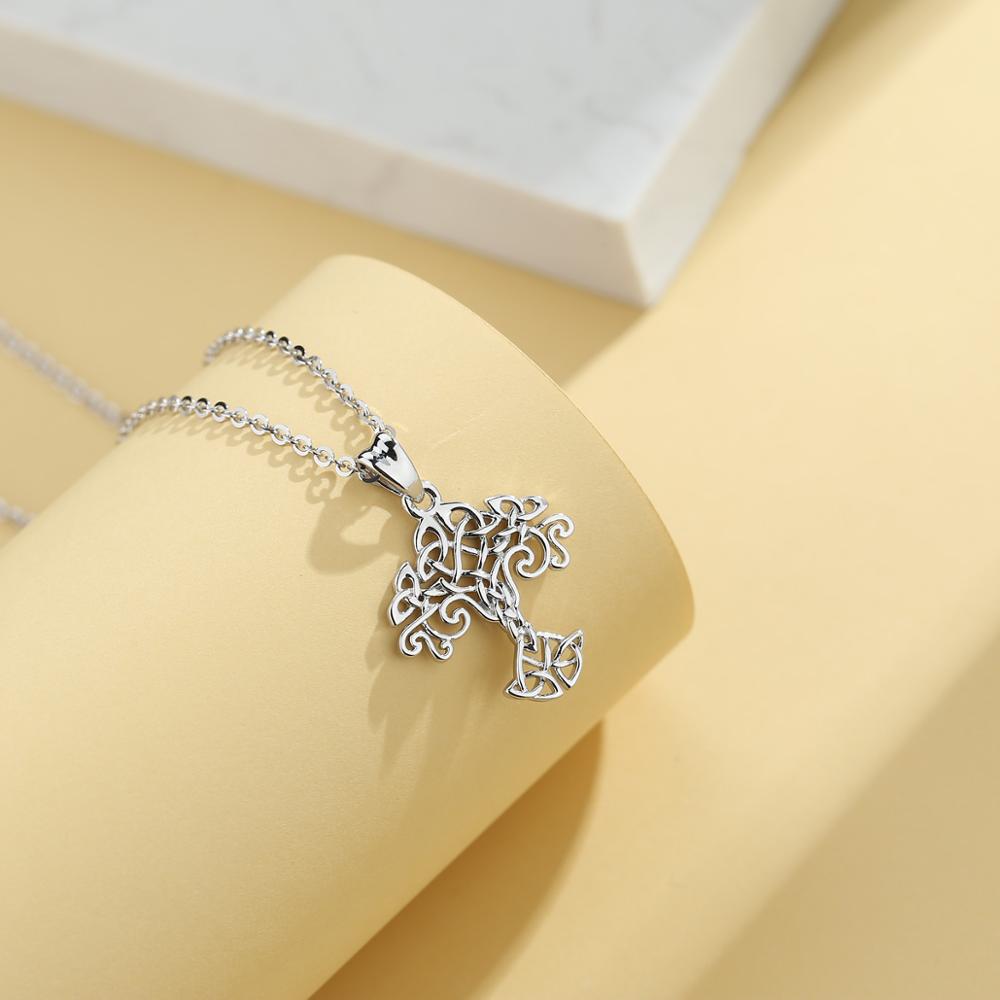 Eudora 100% 925 Sterling Silver Tree of Life Ketting Hanger Celtics Knoop Choker Vrouwen Kraag Voor Vrouwen Mode-sieraden Cadeau