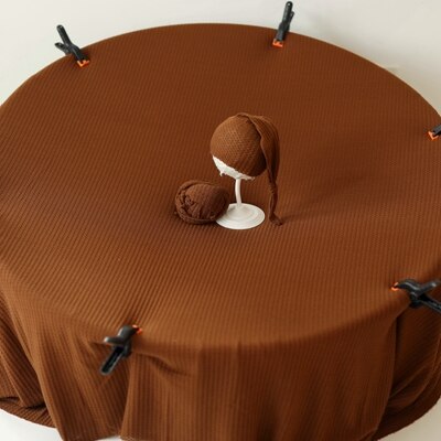 Deken voor baby, newborn fotografie rekwisieten, baby wikkeldoek, baby beddengoed, wieglakens, achtergrond voor foto's, baby hoofdband, elastische wafel: Bruin
