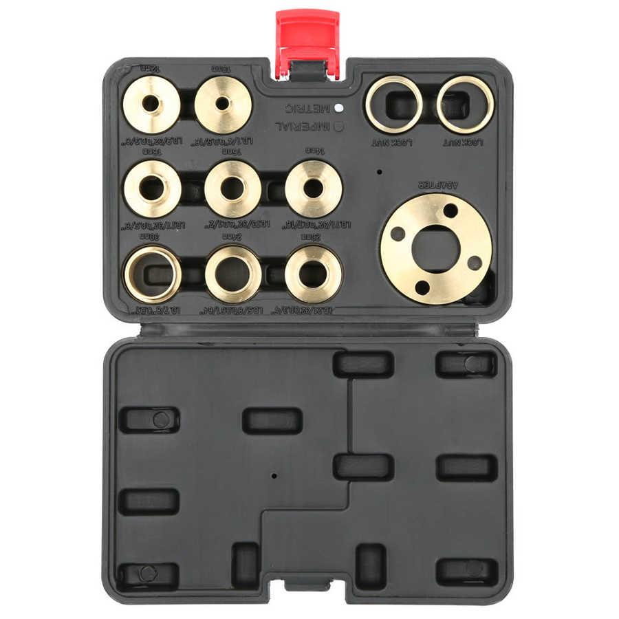 1/Set Brass Router Template Guide Set Template Guide Bushing Kit with Lock Nut Adapter Router Accessory with Storage Case for