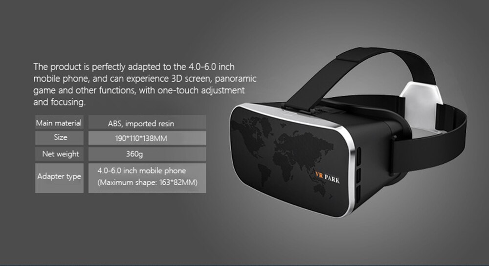 VR PARK 3D VR Glasses Wide-Angle Full Screen Virtual Reality For Smartphone Android IOS Goggles Len With Bluetooth control