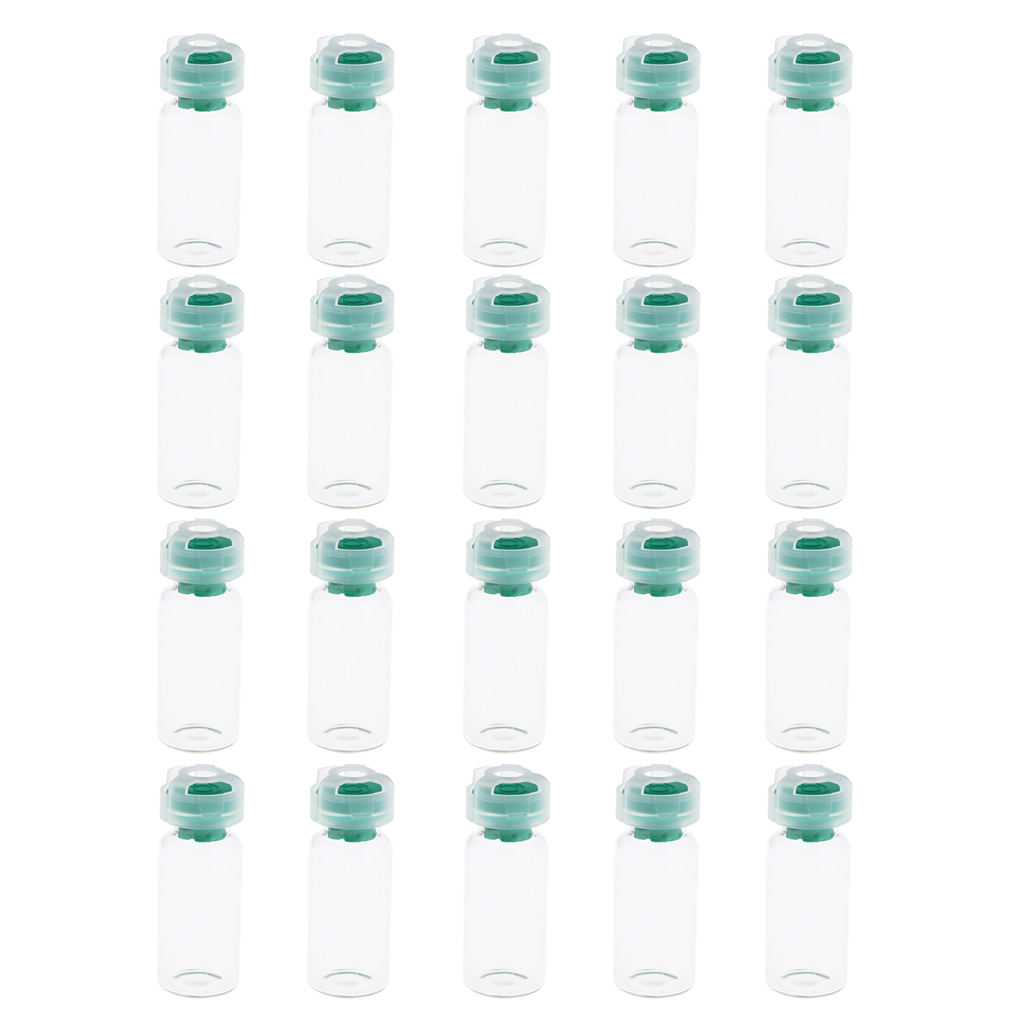10ml Clear Sealed Liquid Cosmetic Sampling Glass Bottles Vials Plastic Cap
