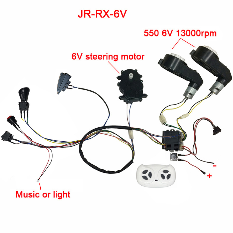Coche eléctrico para niños, accesorios DIY, cables y caja de cambios, coche de juguete hecho a sí mismo, juego completo de piezas para coche eléctrico, paseo para niños