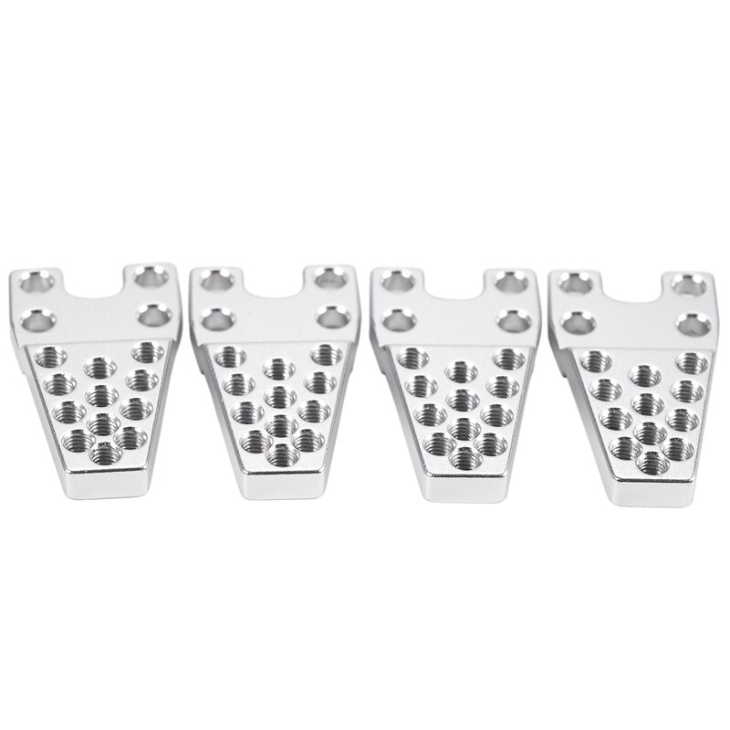 4PCS for SCX10 Aluminum Shock Mount Lift Surge Seat Adjustment Seat-HR Axial SCX10 Lower Shock Mount Lift Kit: Silver