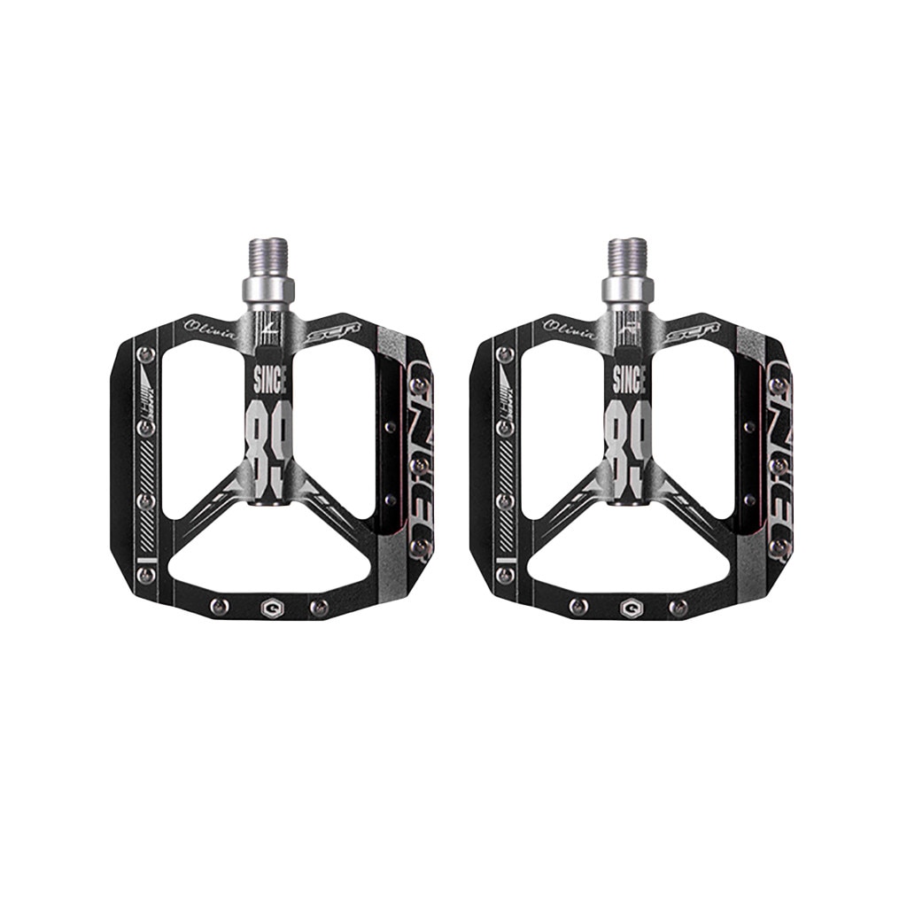 Myzrh Mtb Bmx Bicycle Pedal Ultralight Aluminium Alloy Pedals Du Bearing 1pair Outdoor Bicycle Accessories Camping Tools #LR2: Black