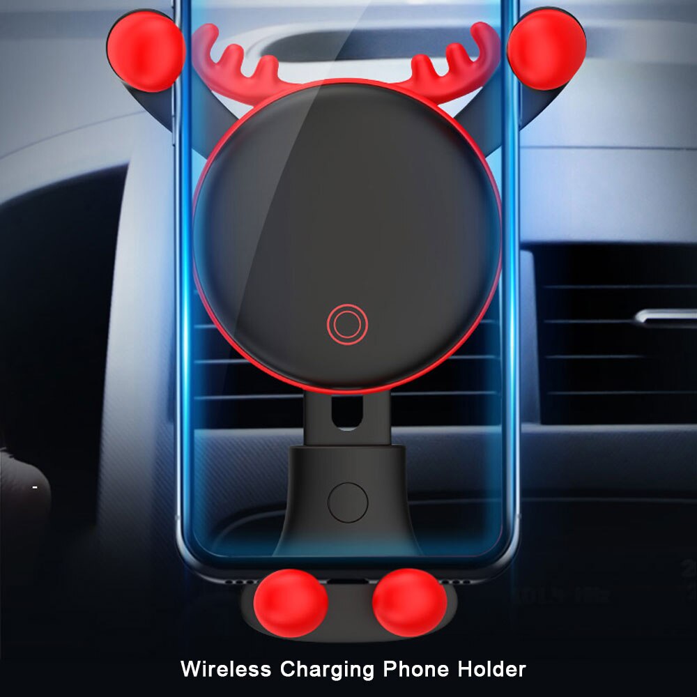 Universele Draaibare Mini Auto Air Vent Telefoon Houder Draadloze Telefoon Oplader Voor Auto Iphone Opladen