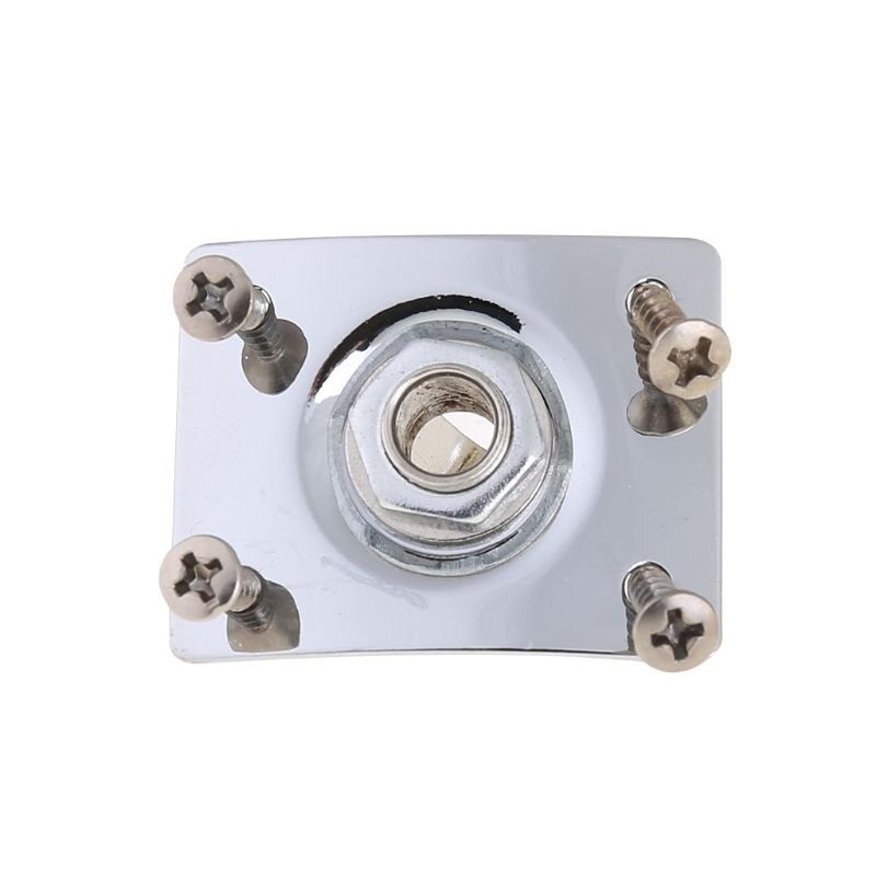 Guitar Jack Plate + Output Socket Chrome Rectangle For Gibson Epiphone