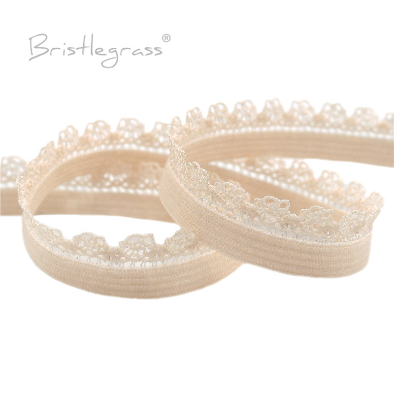 BRISTLEGRASS 2 5 10 Yard 3/8 "10mm Picot pętli Frilly koronki wykończenia gumki dekoracyjne elastan zespoły pałąk bielizna sztuka szycia: S / Różowy