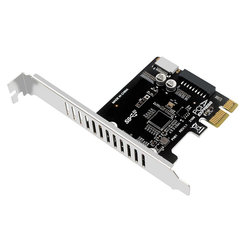 -Pci Express Card Pcie to USB3 Type-E Front Type-C 19P Expansion Card Compatible Pci-E X1 X4 X8 X16 Interface: Default Title