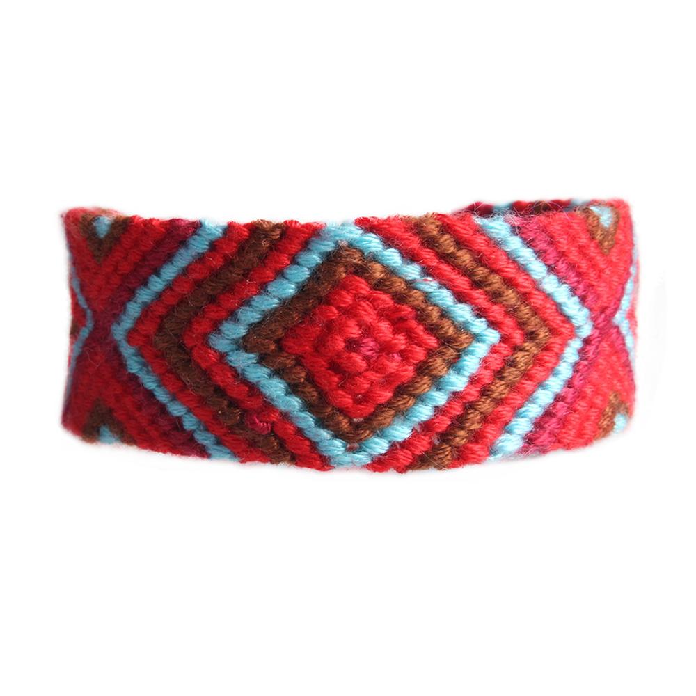 Boho Veelkleurige Boze Oog Geweven Vriendschap Armband Vrouwen Mannen Chevron Cross X Rood Blauw Borduurwerk Floss Zomer Sieraden
