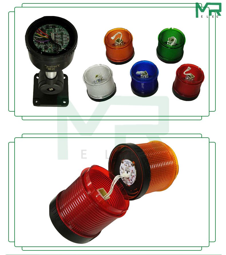 Stack Lamp Industrial LED Signal Tower Alarm Caution Light Tower Industrial Warning Light for Machine no buzzer