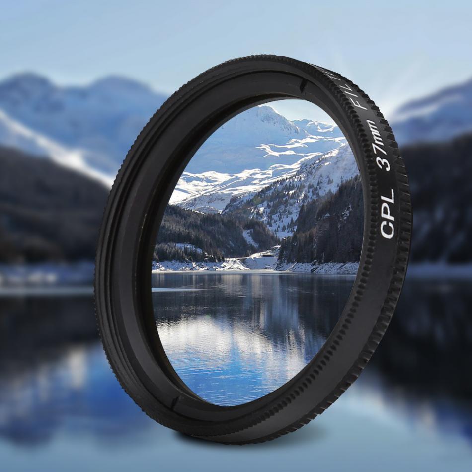 37Mm Cpl + Uv Lens Filter Voor Yi 4K Action Sport Camera Lens Beschermende Cap Adapter Ring