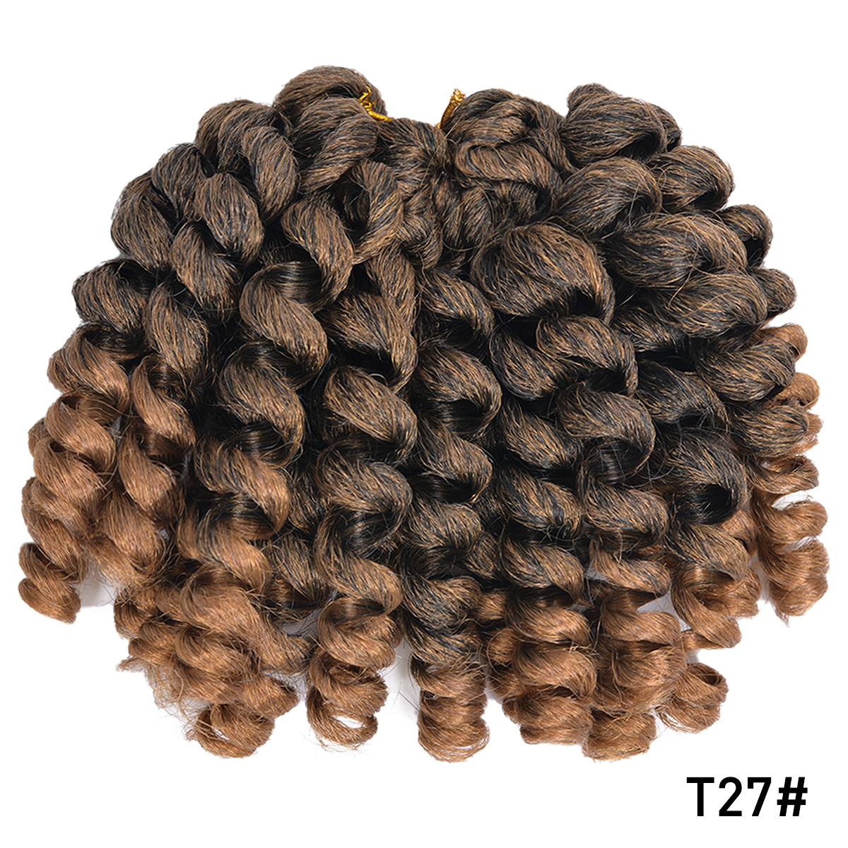 Extensión de cabello sintético degradado para mujeres negras, rizo de varita Jumpy, trenzas de ganchillo, cabello rizado de rebote jamaiquino: #144 / 10 pulgadas