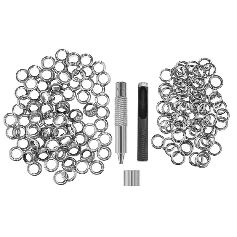 Grommet Tool Kit, Grommet Setting Tool 100 Sets Grommets Oogjes (1/2 Inch Diameter) oogjes En Oogje Punch Sterven Tool