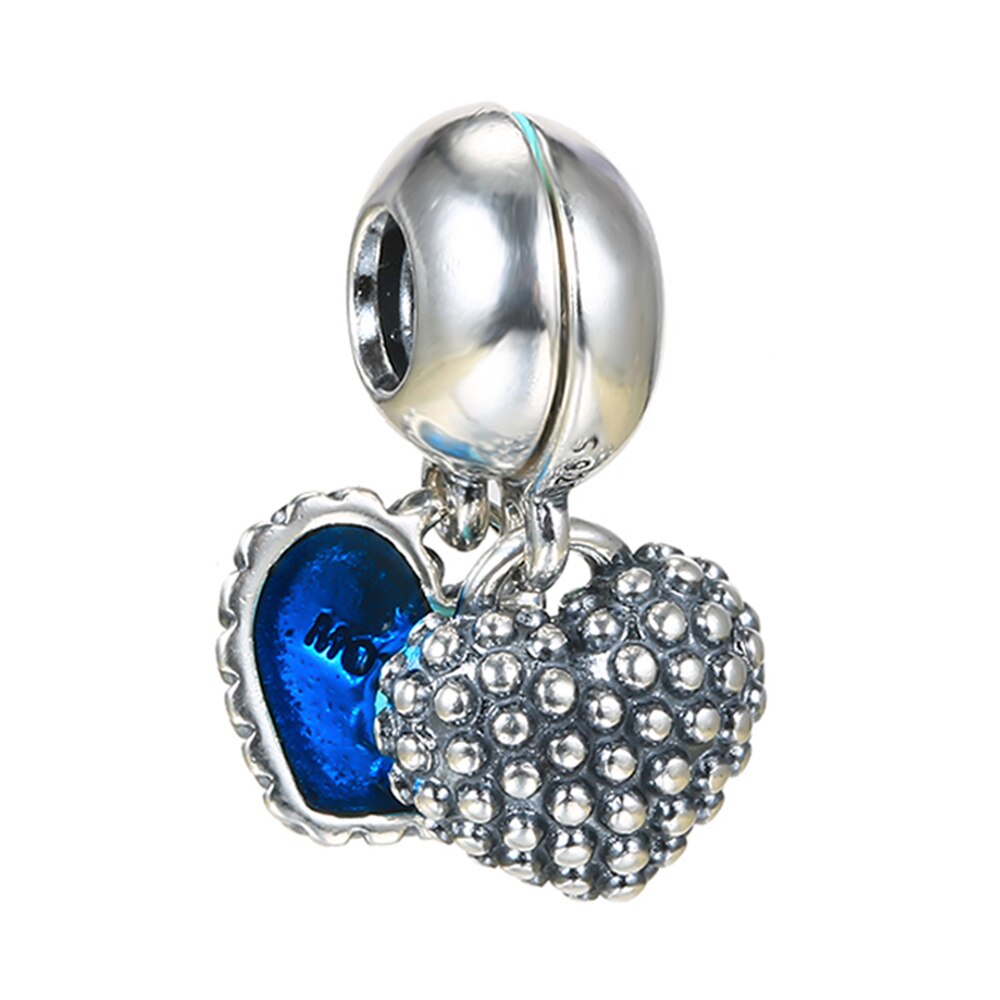 2019 100% Sterling Silver Classic Incastro Cuore-a forma di Cuore-a forma di Ciondolo In Argento con Cubic Zirconia FAI DA TE Del Pendente Dello Smalto: 2065