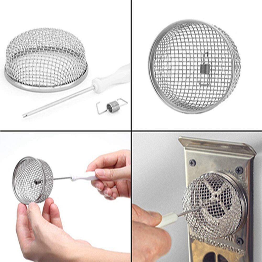 Campingtillbehör flygande insektsnät i rostfritt stål rv ugn ventilationsskydd mesh med verktyg vinilo husbil för vw  t5 multi-van: Default Title