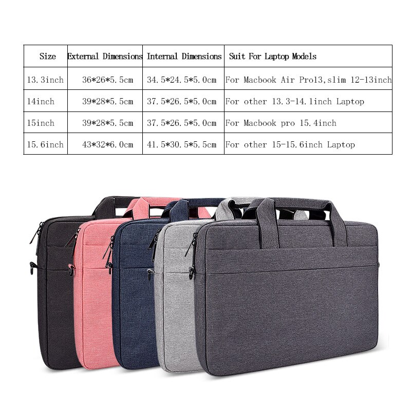 Laptop Bag 13.3 15.6 14 Inch Waterproof Notebook Bag Sleeve For Macbook Air Pro 13 15 Computer Shoulder Handbag Briefcase