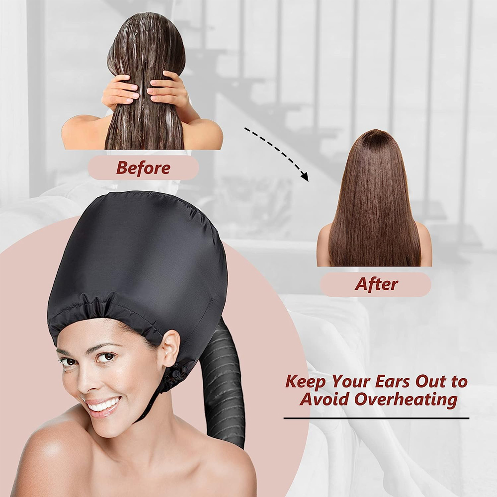 1 pièces sèche-cheveux capot capot sèche-cheveux fixation avec mentonnière et tuyau étendu accessoire réglable capot chapeau sèche-cheveux outil