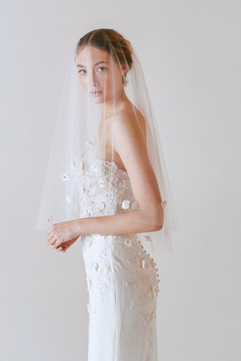 mariage mariée voile court applique strass voile avec peigne mariée 2 couche velo de novia robe de mariage
