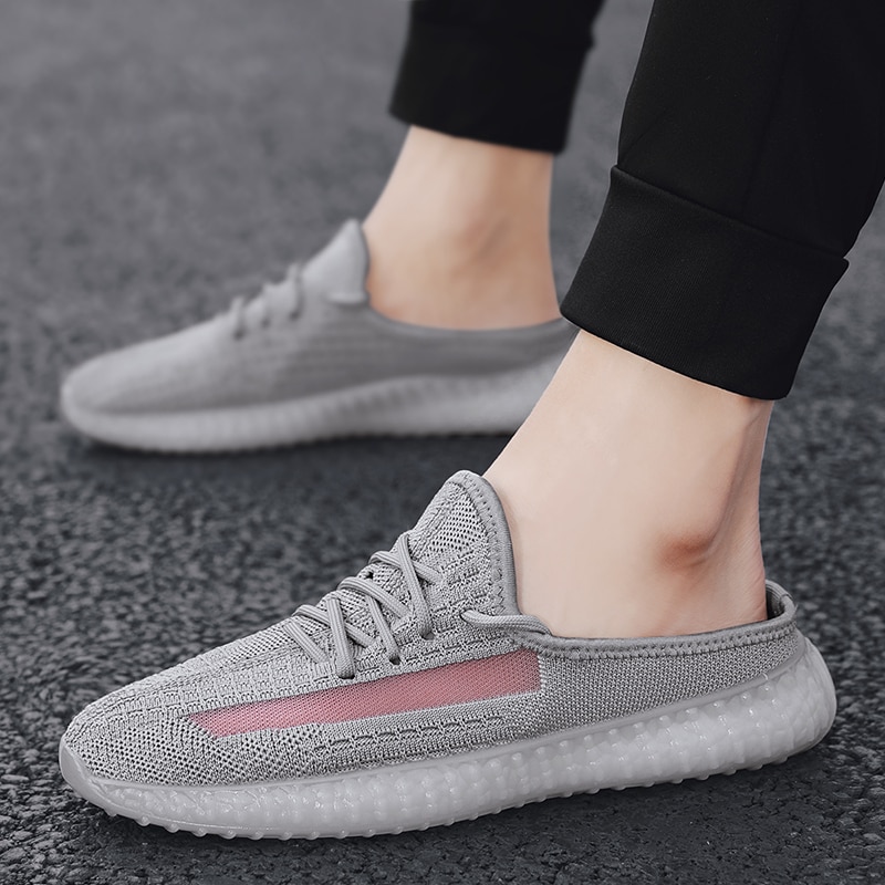 Chaussures d'été hommes sandales sans lacet plage pantoufles hommes baskets sabots hommes maille respirant Sandalias Zapatos Hombre taille 44