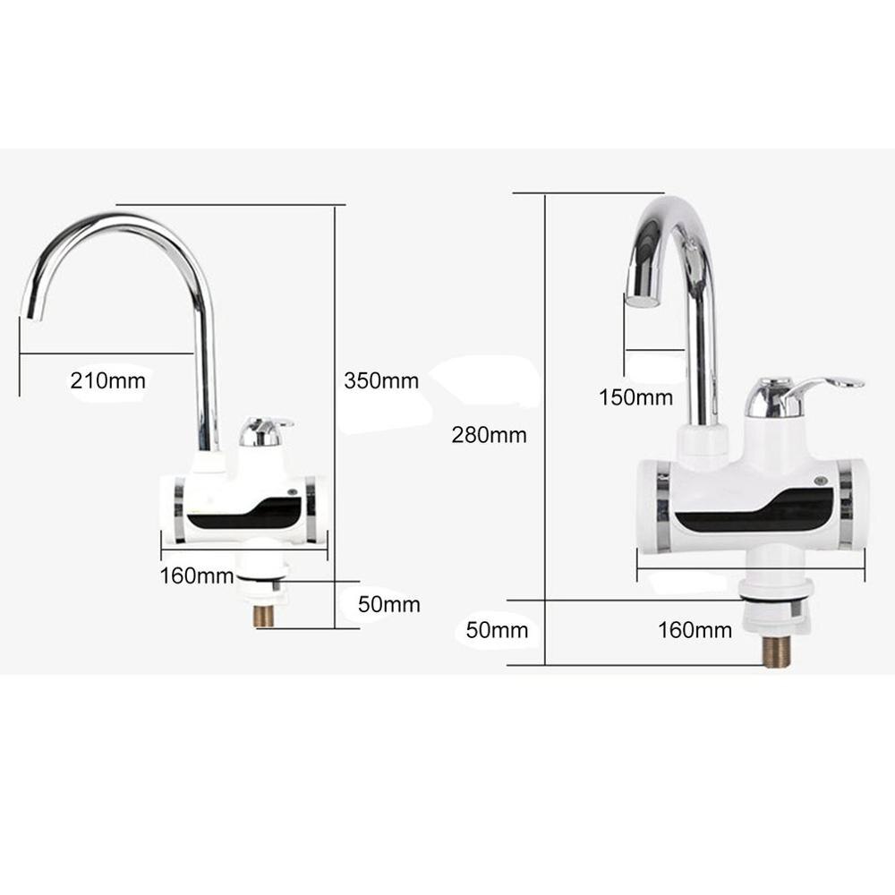 Electric Kitchen Water Heater Tap Instant Water Faucet Heater Cold Heating Faucet Tankless Instantaneous Water Heater