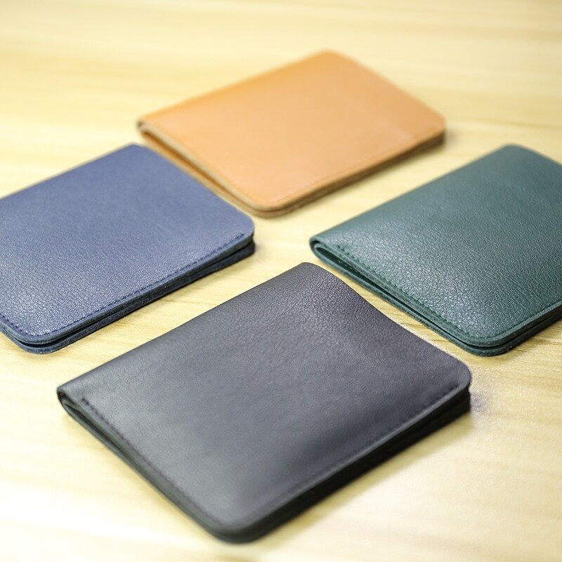 Ultra Thin Small Wallet Short Cowhide Casual Mens Vertical Simple Bifold Wallets Soft Leather Credit Card Holder Moneybag