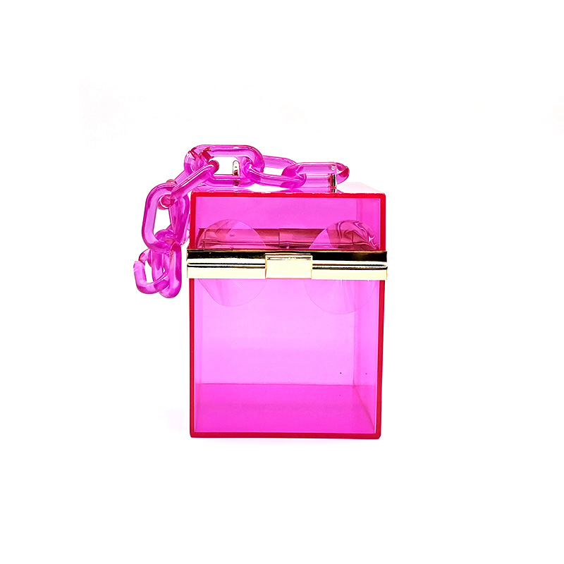 Gute version damen abendparty handtaschen tote square boutique box durchsichtige plastik fester beutel: Rosa