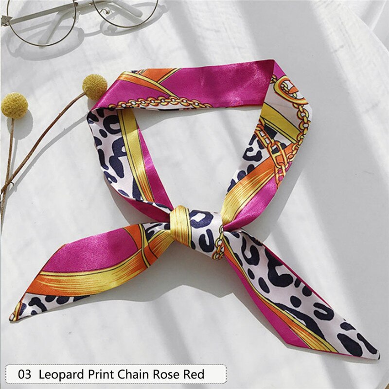 1PC Mini Twill Floral Scarf Handle Tie Bag Belt Strap Handbag Accessories Headband Ribbon Bow Tie Decoration Bag Accessories: 3