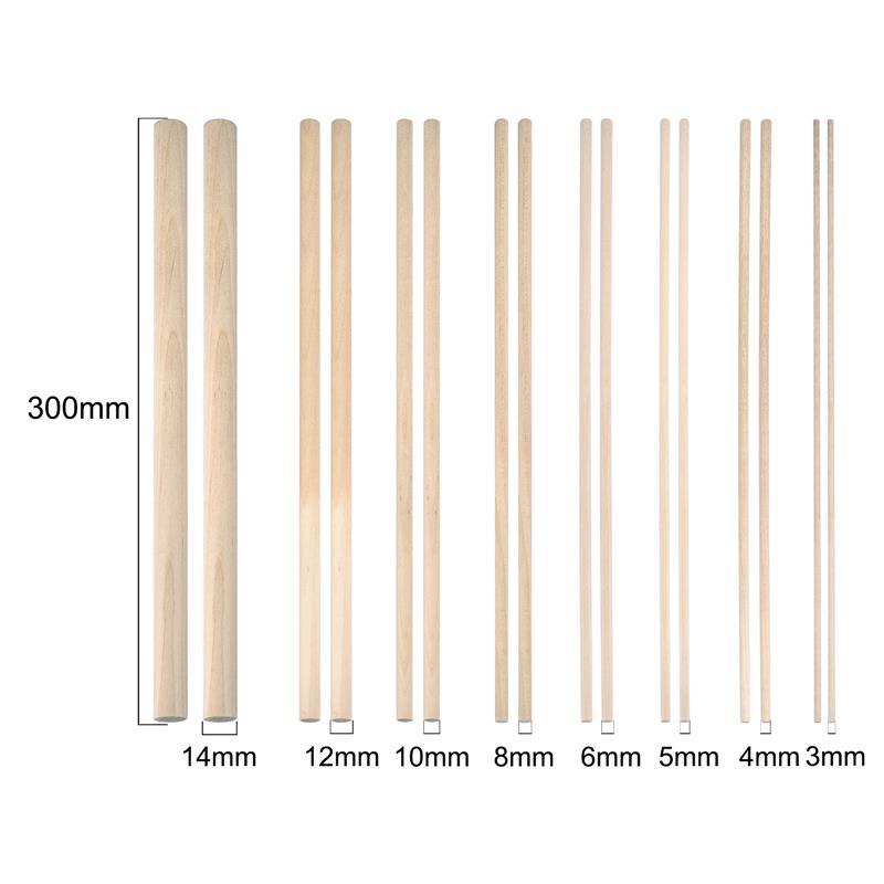 Round Wooden Stick 300mm Long DIY Wood Handmade 3/4/6/8/10/12/14mm Diameter Durable Dowel Building Model Woodworking Tool: DEEP BLUE