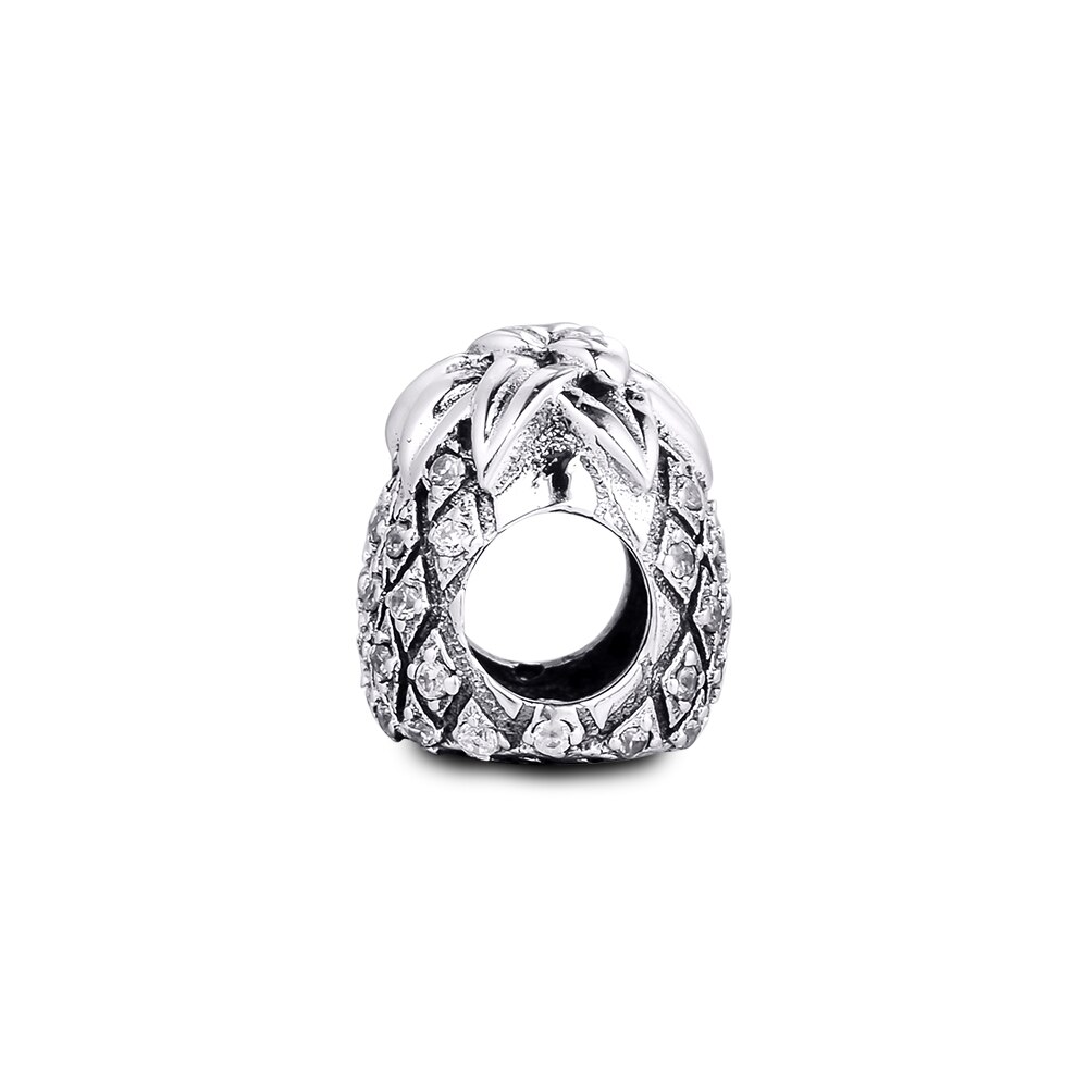 Ckk 925 Sterling Zilver Sparkling Ananas, clear Cz Charm Kralen Voor Sieraden Maken Diy Voor Vrouwen Fit Charms Armband 02025