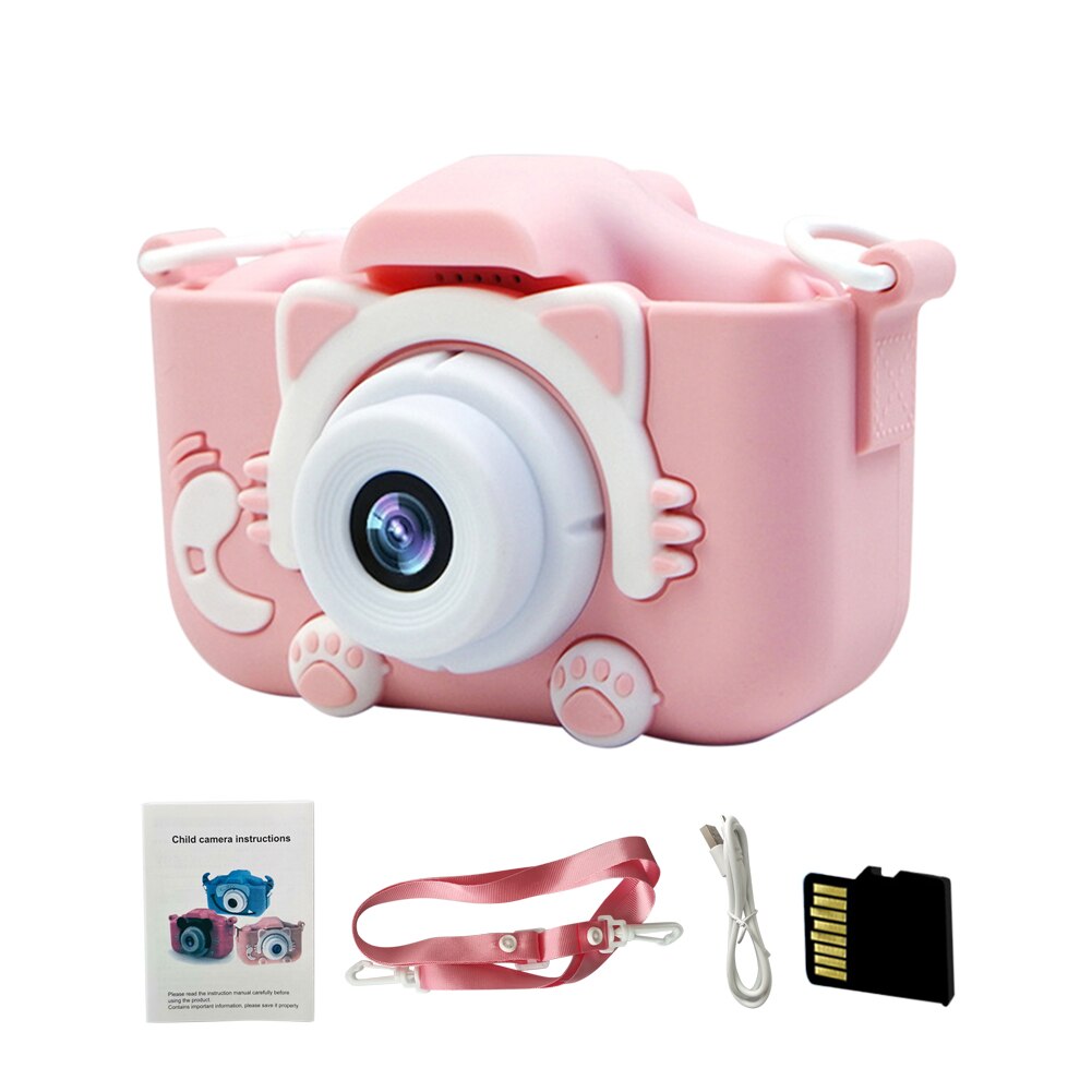 Leuke Video Cartoon Kids 20 Miljoen Pixel High Definition 2.0 Inch Scherm Geheugenkaart Selfie Kinderen Digitale Camera 32Gb