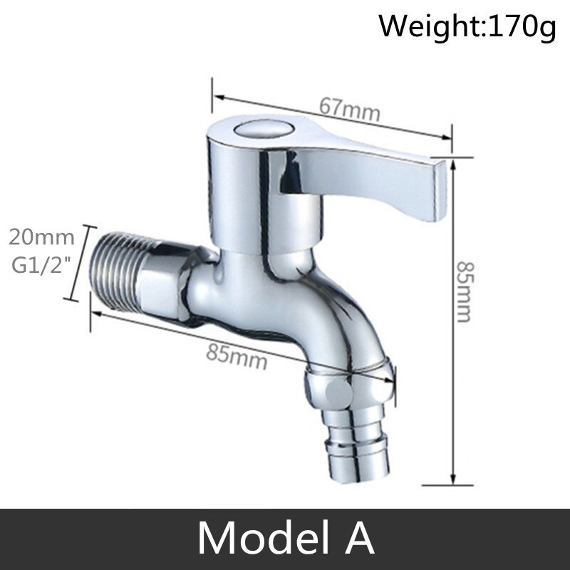 Modern Household Brass single cold tap Outdoor Faucet Garden Wall Bibcock Tap Bathroom Washing Machine mop taps DODI: Model A