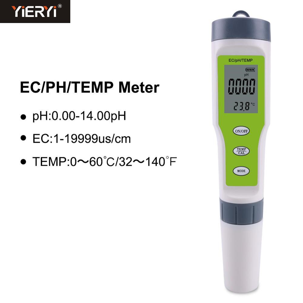 Yieryi-probador de agua Digital 4 en 1/3 en 1, probador de del agua EC/TDS/PH/TEMP, Kit de prueba de agua para piscinas: HQ9902 No backlight