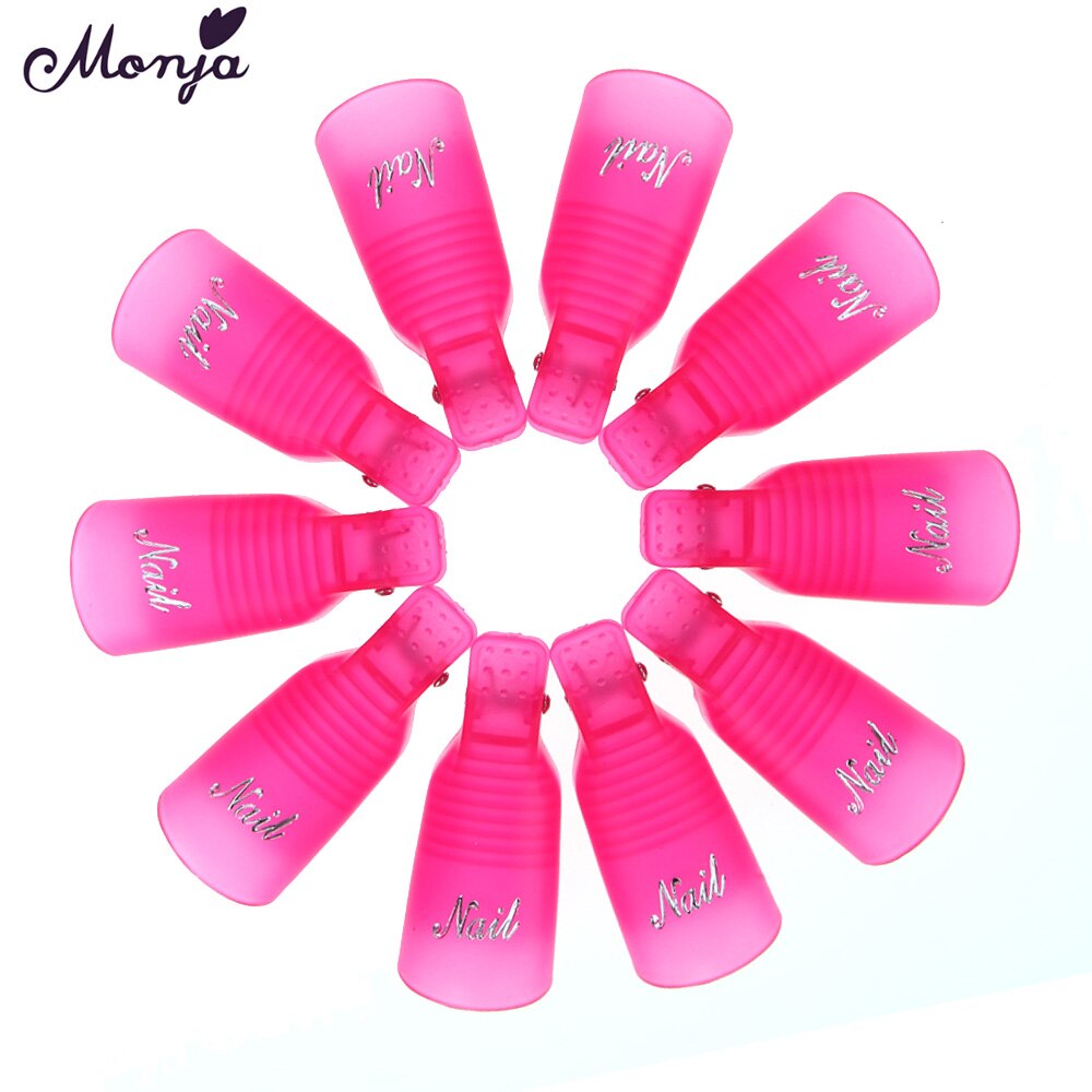 10pcs Wearable Acrylic Nail Clip Nail Polish Removers Plastic Nail Art Soaker Caps Clip UV Gel Tool Resurrection Clip