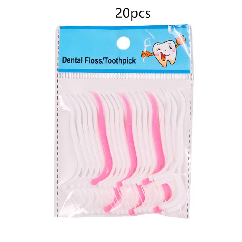 Push-Pull Orthodontic Interdental Brush Soft Bristle Teeth Whitening Dental Cleaning Plastic ToothPick Small Cusp Toothbrush: 1bag 20pcs