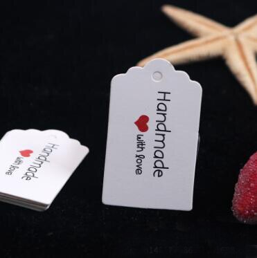 etiquetas hechas a mano boda marrón Kraft papel etiquetas DIY artesanía Bonbonniere Favor etiquetas 100pcs \ lot: 06