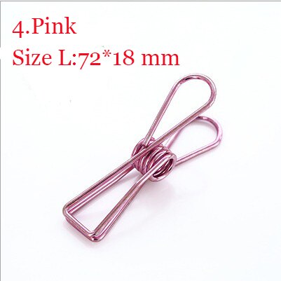 20 pcs/1 lot Cute Metal Binder Clips Clips Small Craft Photo Pegs office bookmarks Kawaii Stationery 5 Color Size S M L: Pink Size L