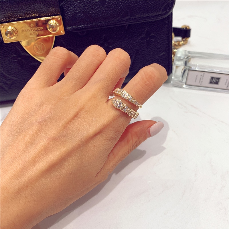 Korea Stijl Snake Ring Prachtige Open Ring Elegante Dames Banket Sieraden