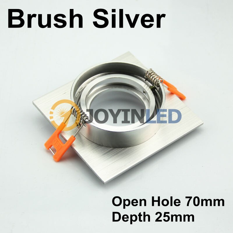 10pcs Vierkante Zwart/Zilver Kleur Halogeen Led Spots Frame DC12V MR16 Socket Spot Lamp Fittings