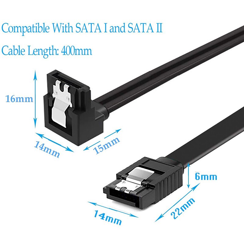 12-Pack 90 Degree Right Angle Cable Matters Straight SATA III 6.0 Gbps SATA Cable Black - 16 Inches