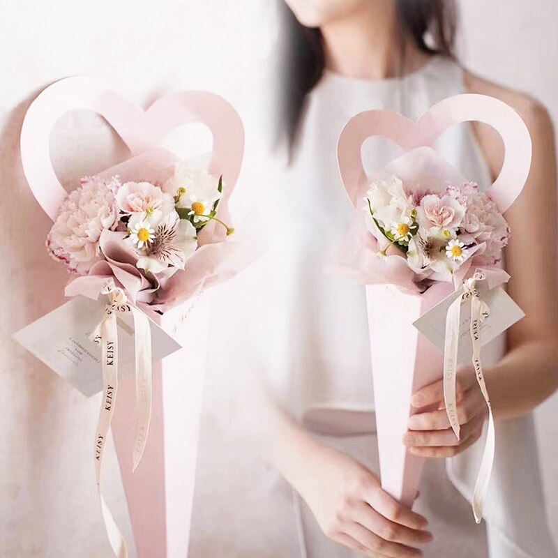 Enkele roos e-inpakdoos liefde klein boeket papieren dozen bruiloft valentijnsdag bloemen dozen bloemen handdoos