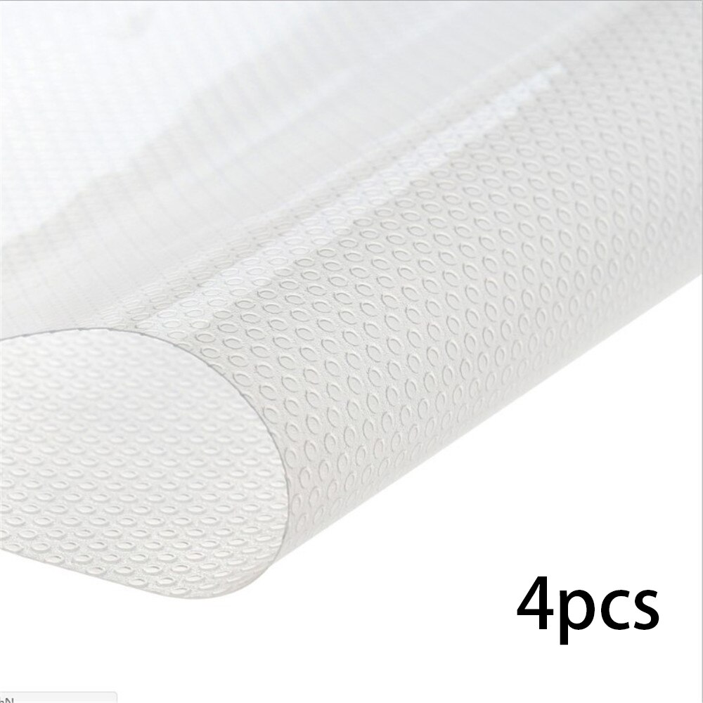 4pcs/ Multipurpose Mat Set Food Grade Refrigerator Pad Antibacterial Antifouling Mildew Moistureproof Waterproof Pad Kitchen: 4pcs white